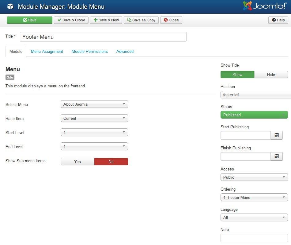 joomla3x footer menu
