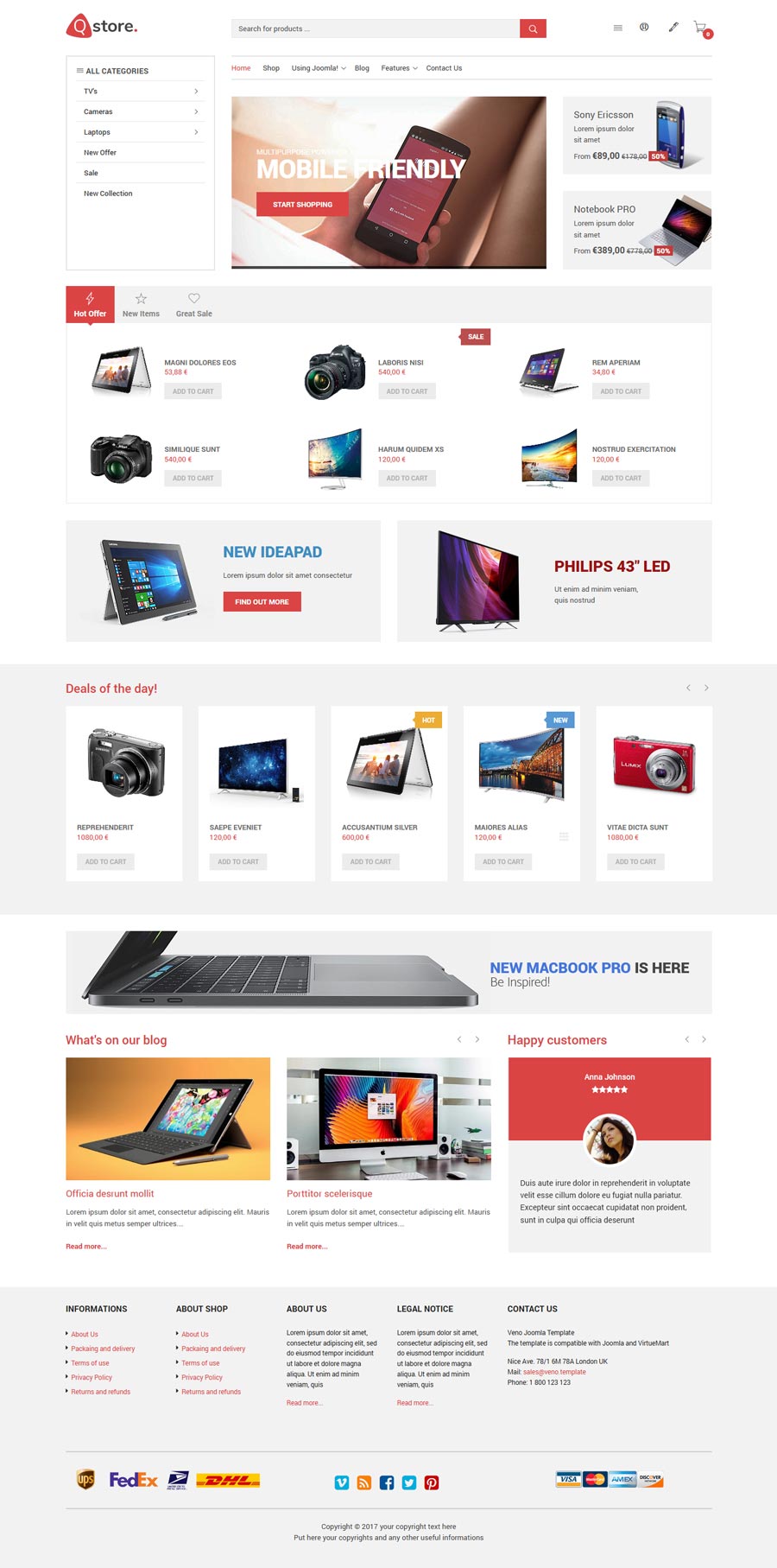 Q Store Joomla Shop Template For Virtuemart