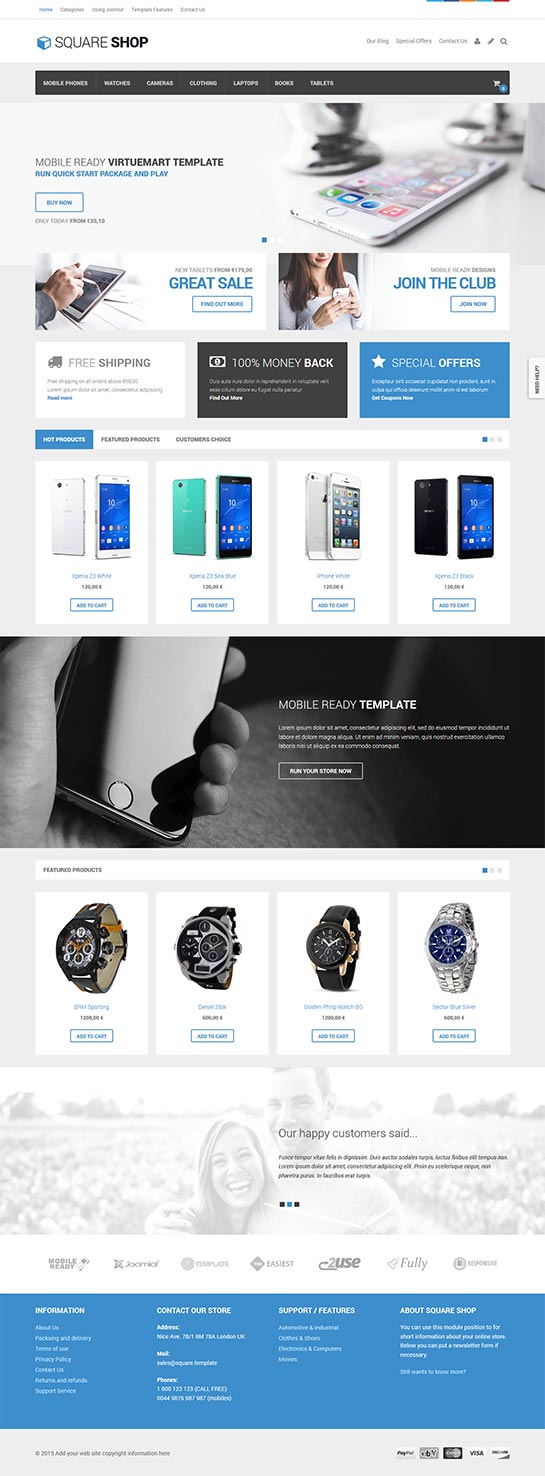 Square Shop Virtuemart Template
